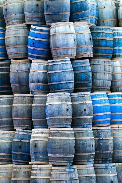 California San Luis Obispo Stacked wine barrels